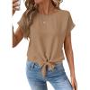 image:imageEVALESS Womens Tops Summer Cap Sleeve Tie Front Shirts 2026 Business Casual Work BlousesSmoke Gray