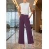 image:imageEVAELSS Wide Leg Pants Women Straight Elastic High Waisted Work Slacks Business Casual Pleated Dress Pants TrousersBurgundy