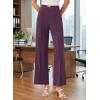 image:imageEVAELSS Wide Leg Pants Women Straight Elastic High Waisted Work Slacks Business Casual Pleated Dress Pants TrousersBurgundy