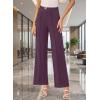 image:imageEVAELSS Wide Leg Pants Women Straight Elastic High Waisted Work Slacks Business Casual Pleated Dress Pants TrousersBurgundy