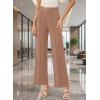 image:imageEVAELSS Wide Leg Pants Women Straight Elastic High Waisted Work Slacks Business Casual Pleated Dress Pants TrousersCamel