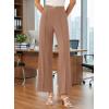 image:imageEVAELSS Wide Leg Pants Women Straight Elastic High Waisted Work Slacks Business Casual Pleated Dress Pants TrousersCamel