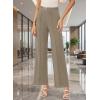 image:imageEVAELSS Wide Leg Pants Women Straight Elastic High Waisted Work Slacks Business Casual Pleated Dress Pants TrousersGreyish Green