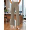image:imageEVAELSS Wide Leg Pants Women Straight Elastic High Waisted Work Slacks Business Casual Pleated Dress Pants TrousersGreyish Green