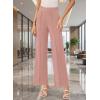 image:imageEVAELSS Wide Leg Pants Women Straight Elastic High Waisted Work Slacks Business Casual Pleated Dress Pants TrousersPink