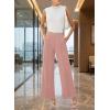 image:imageEVAELSS Wide Leg Pants Women Straight Elastic High Waisted Work Slacks Business Casual Pleated Dress Pants TrousersPink