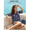 image:imageEVALESS Summer Boho Tops for Women 2026 Trendy 34 Length Sleeve Womens Tops Flowy Floral Print V Neck Bohemian BlousesBlue