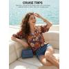 image:imageEVALESS Summer Boho Tops for Women 2026 Trendy 34 Length Sleeve Womens Tops Flowy Floral Print V Neck Bohemian BlousesOrange