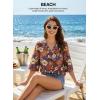 image:imageEVALESS Summer Boho Tops for Women 2026 Trendy 34 Length Sleeve Womens Tops Flowy Floral Print V Neck Bohemian BlousesOrange