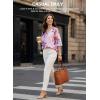 image:imageEVALESS Summer Boho Tops for Women 2026 Trendy 34 Length Sleeve Womens Tops Flowy Floral Print V Neck Bohemian BlousesPink