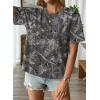 image:imageEVALESS Womens Camo Shirt Summer Graphic Tee Crewneck Short Sleeve Oversized Maple Leaf Camouflage Print TopsBlack Camo