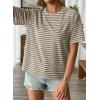 image:imageEVALESS Womens Camo Shirt Summer Graphic Tee Crewneck Short Sleeve Oversized Maple Leaf Camouflage Print TopsKhaki Stripe