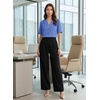 image:imageEVALESS Blouses for Women Dressy Casual Summer Short Sleeve Button Down Shirts Business Work TopsBlue
