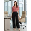 image:imageEVALESS Blouses for Women Dressy Casual Summer Short Sleeve Button Down Shirts Business Work TopsMineral Red