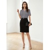 image:imageEVALESS Blouses for Women Dressy Casual Summer Short Sleeve Button Down Shirts Business Work TopsZ Blackplaid