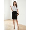 image:imageEVALESS Blouses for Women Dressy Casual Summer Short Sleeve Button Down Shirts Business Work TopsZ Whitepolka Dots