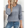 image:imageEVALESS Womens Soft Long Sleeve Blouses Crewneck Pullover Tops Business Casual Batwing Knitted Oversized Outfits 2026Beau Blue
