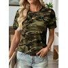 image:imageEVALESS Womens Summer Tops Casual Graphic Tees Crewneck Short Sleeve Shirts Spring 2026 Fashion T Shirts4a Army Green Camo