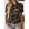 image:imageEVALESS Womens Summer Tops Casual Graphic Tees Crewneck Short Sleeve Shirts Spring 2026 Fashion T Shirts6a Red Brown Camo