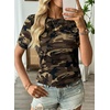 image:imageEVALESS Womens Summer Tops Casual Graphic Tees Crewneck Short Sleeve Shirts Spring 2026 Fashion T Shirts6a Red Brown Camo