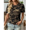 image:imageEVALESS Womens Summer Tops Casual Graphic Tees Crewneck Short Sleeve Shirts Spring 2026 Fashion T Shirts6a Red Brown Camo