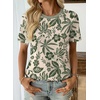 image:imageEVALESS Womens Summer Tops Casual Graphic Tees Crewneck Short Sleeve Shirts Spring 2026 Fashion T ShirtsGreen Floral