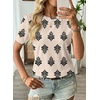 image:imageEVALESS Womens Summer Tops Casual Graphic Tees Crewneck Short Sleeve Shirts Spring 2026 Fashion T ShirtsKhaki