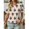 image:imageEVALESS Womens Summer Tops Casual Graphic Tees Crewneck Short Sleeve Shirts Spring 2026 Fashion T ShirtsKhaki