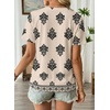 image:imageEVALESS Womens Summer Tops Casual Graphic Tees Crewneck Short Sleeve Shirts Spring 2026 Fashion T ShirtsKhaki