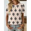 image:imageEVALESS Womens Summer Tops Casual Graphic Tees Crewneck Short Sleeve Shirts Spring 2026 Fashion T ShirtsKhaki