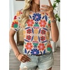 image:imageEVALESS Womens Summer Tops Casual Graphic Tees Crewneck Short Sleeve Shirts Spring 2026 Fashion T ShirtsMulticolor