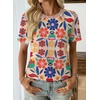 image:imageEVALESS Womens Summer Tops Casual Graphic Tees Crewneck Short Sleeve Shirts Spring 2026 Fashion T ShirtsMulticolor