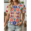 image:imageEVALESS Womens Summer Tops Casual Graphic Tees Crewneck Short Sleeve Shirts Spring 2026 Fashion T ShirtsMulticolor
