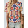image:imageEVALESS Womens Summer Tops Casual Graphic Tees Crewneck Short Sleeve Shirts Spring 2026 Fashion T ShirtsMulticolor