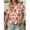 image:imageEVALESS Womens Summer Tops Casual Graphic Tees Crewneck Short Sleeve Shirts Spring 2026 Fashion T ShirtsRed Floral