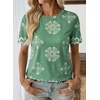 image:imageEVALESS Womens Summer Tops Casual Graphic Tees Crewneck Short Sleeve Shirts Spring 2026 Fashion T ShirtsSage Green