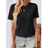 image:imageEVALESS Womens Summer Tops Casual Graphic Tees Crewneck Short Sleeve Shirts Spring 2026 Fashion T ShirtsY Black