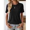 image:imageEVALESS Womens Summer Tops Casual Graphic Tees Crewneck Short Sleeve Shirts Spring 2026 Fashion T ShirtsY Black