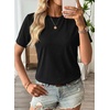 image:imageEVALESS Womens Summer Tops Casual Graphic Tees Crewneck Short Sleeve Shirts Spring 2026 Fashion T ShirtsY Black
