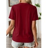 image:imageEVALESS Womens Summer Tops Casual Graphic Tees Crewneck Short Sleeve Shirts Spring 2026 Fashion T ShirtsY Burgundy