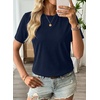 image:imageEVALESS Womens Summer Tops Casual Graphic Tees Crewneck Short Sleeve Shirts Spring 2026 Fashion T ShirtsY Navy Blue