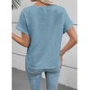image:imageEVALESS Womens Tops Summer Trendy Dressy Casual Boho V Neck Short Sleeve Shirts Work Business Cute Loose BlousesBeau Blue