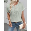 image:imageEVALESS Womens Tops Summer Trendy Dressy Casual Boho V Neck Short Sleeve Shirts Work Business Cute Loose BlousesGrass Green