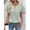 image:imageEVALESS Womens Tops Summer Trendy Dressy Casual Boho V Neck Short Sleeve Shirts Work Business Cute Loose BlousesGrass Green