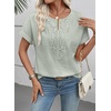 image:imageEVALESS Womens Tops Summer Trendy Dressy Casual Boho V Neck Short Sleeve Shirts Work Business Cute Loose BlousesGrass Green