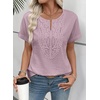 image:imageEVALESS Womens Tops Summer Trendy Dressy Casual Boho V Neck Short Sleeve Shirts Work Business Cute Loose BlousesOrchid Petal