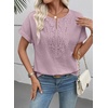 image:imageEVALESS Womens Tops Summer Trendy Dressy Casual Boho V Neck Short Sleeve Shirts Work Business Cute Loose BlousesOrchid Petal