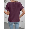 image:imageEVALESS Womens Tops Summer Trendy Dressy Casual Boho V Neck Short Sleeve Shirts Work Business Cute Loose BlousesPlum
