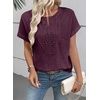image:imageEVALESS Womens Tops Summer Trendy Dressy Casual Boho V Neck Short Sleeve Shirts Work Business Cute Loose BlousesPlum