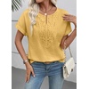 image:imageEVALESS Womens Tops Summer Trendy Dressy Casual Boho V Neck Short Sleeve Shirts Work Business Cute Loose BlousesYellow
